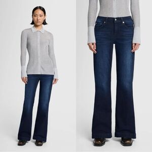 7 for All Mankind TAILORLESS DOJO flared jeans in “7 Hazel” dark wash